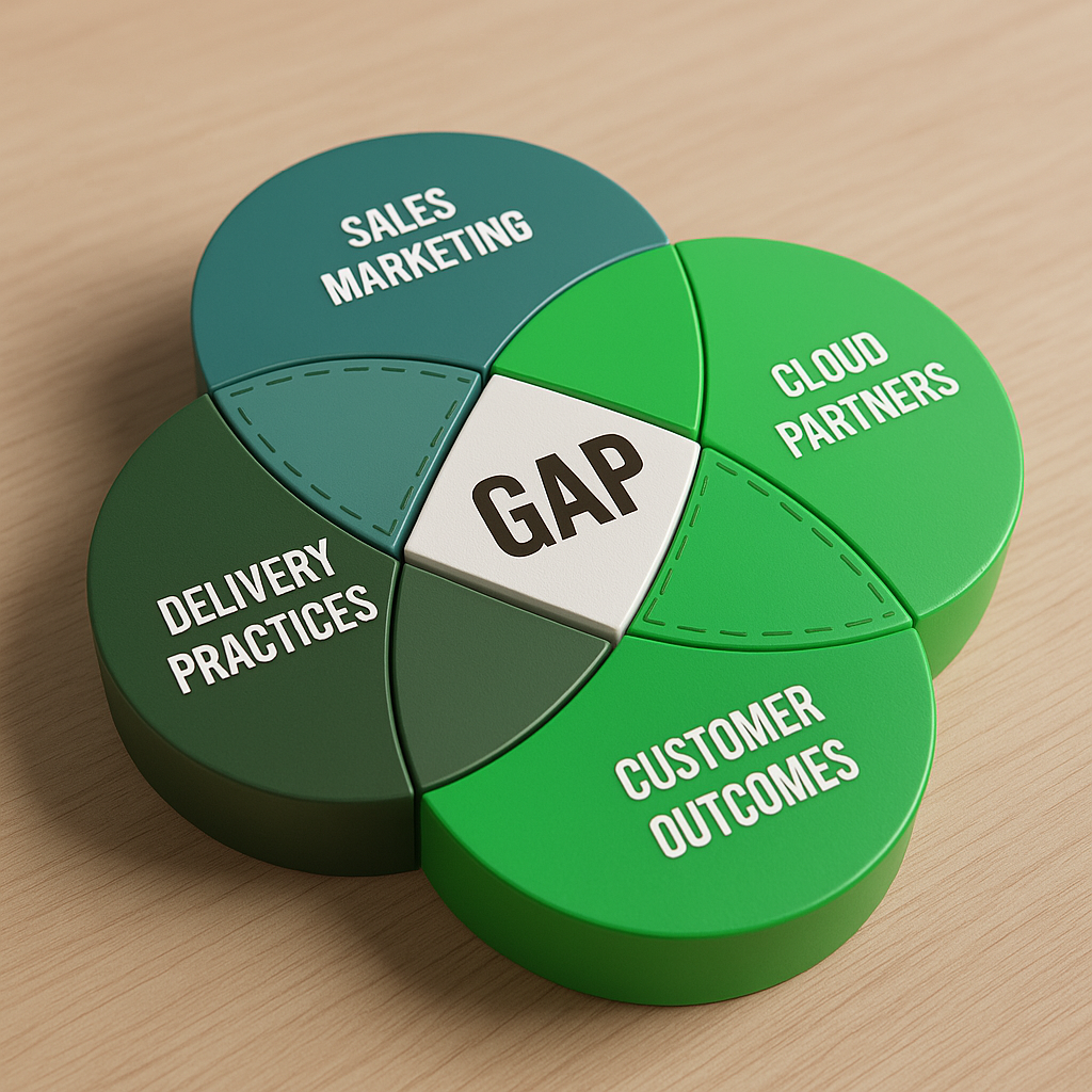 The Value Gap represents the widening Gap between your offerings and rapidly changing customer outcomes - Digital Pivot